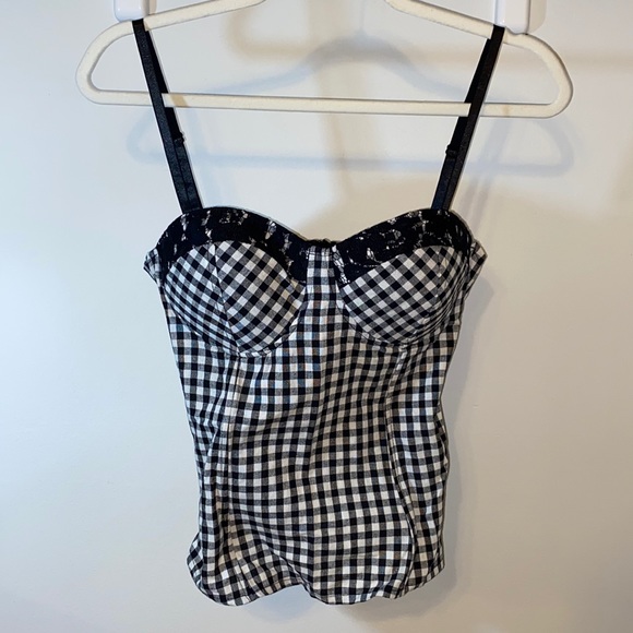 checkered corset top